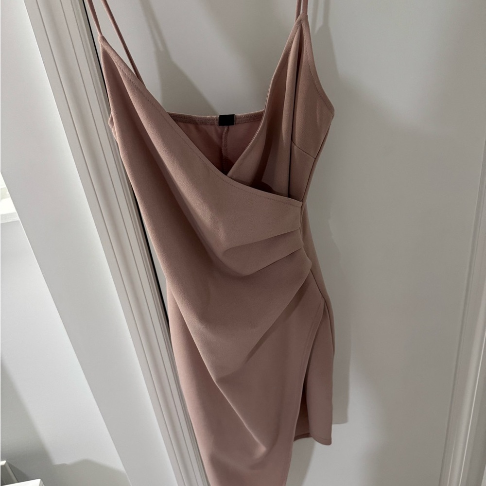 Windsor Pink Asymmetrical Sheath Dress Spaghetti Strap